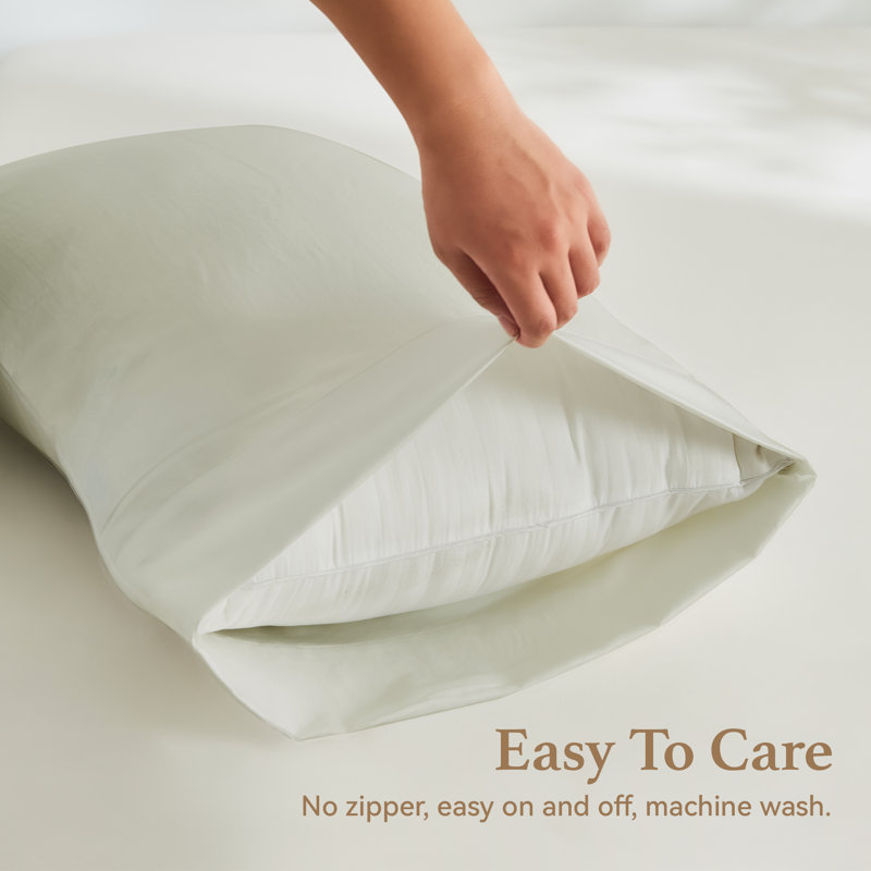 Soft Twill Microfiber Fabric Pillowcases Set, King Pillowcase, Beige