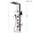 51.1 Inch 4‑Function Matte Nickel Shower Panel Tower, Wall‑Mount Stainless Steel Shower System with Rainfall Shower Head, Handheld Wand, Body Jets, LED Display & Storage Shelves-93249636