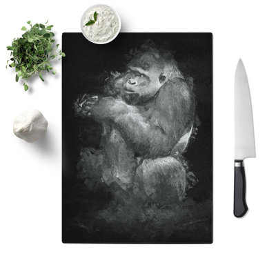 Glass Lowland Gorilla in Abstract Chopping Board