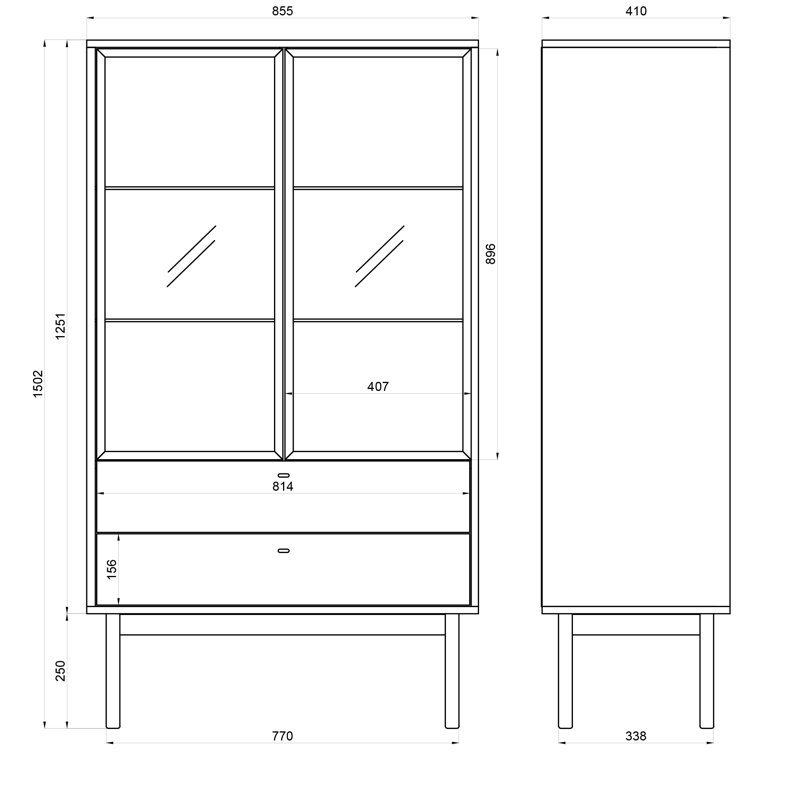 Alyssya Display Cabinet, Black Ash