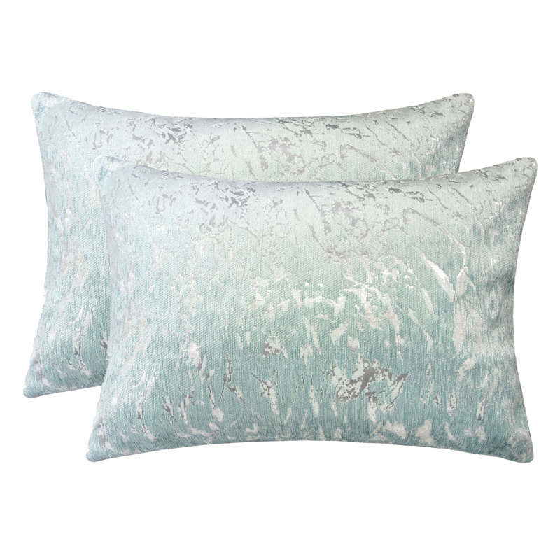  Rectangular Chenille Pillow Cover & Insert, Sea Green