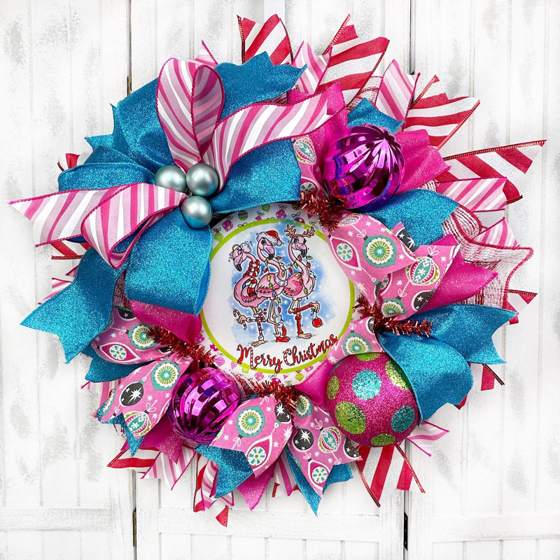 Couronne en maille 18 po Flamingo Beach