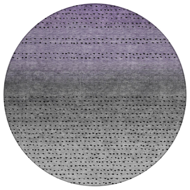 Machine Washable Indoor/Outdoor Xhevrie Purple Rug