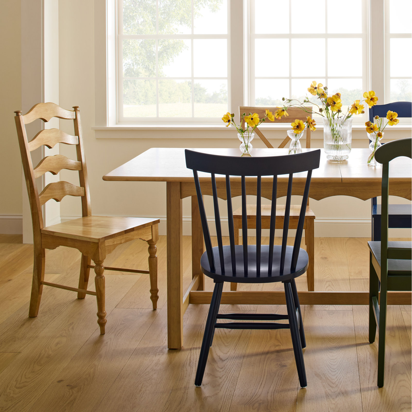Tavin Ladder Back Side Chair, Light Oak