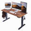 Bureau électrique debout, bureau à hauteur ajustable, bureau assis-debout 24 po x 48 po, structure noire / plateau en acajou-1145626404