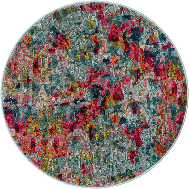 Prismatic Abstract Indoor Rug, Round 3'3"