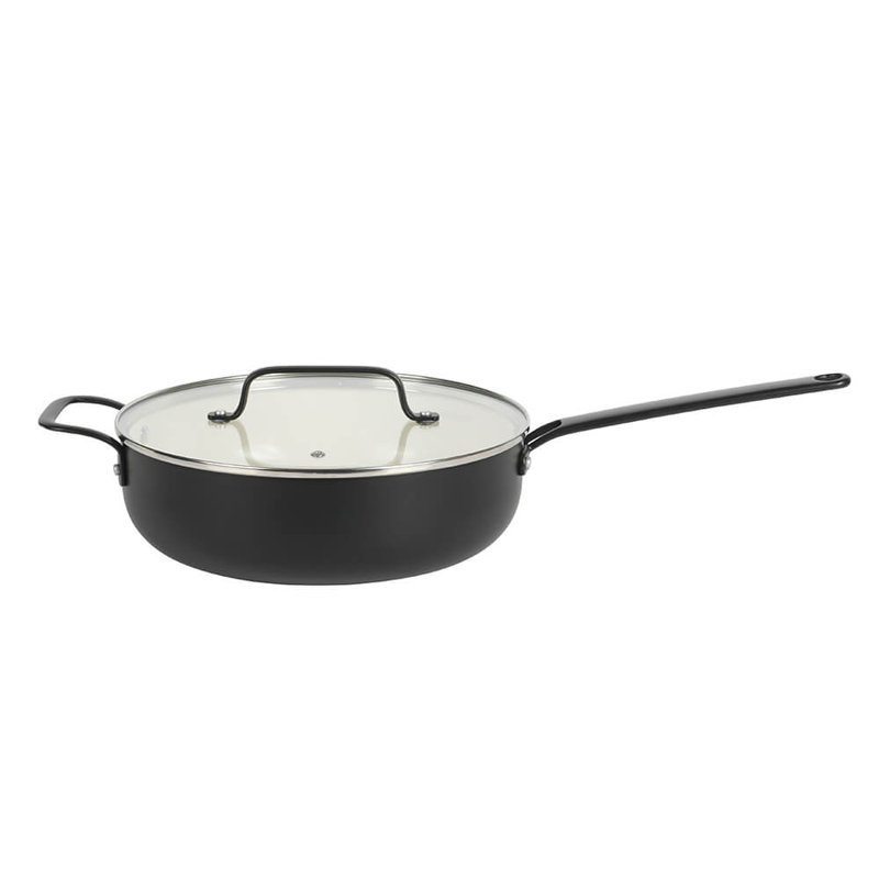 Martha Stewart Emmeline 12-Piece Nonstick PFA-Free Ceramic Enamel Aluminum Cookware Set, Black