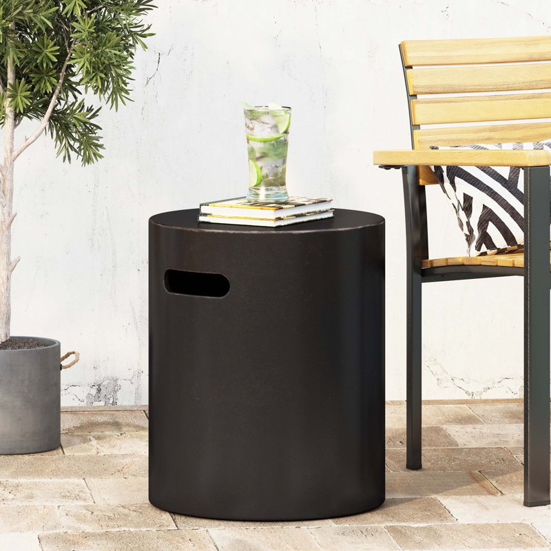 Outdoor LightWeight Concrete Side Table,Copper