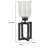 Cole Small Candle Holder, Black Iron Open X Frame, Clear Glass 19 Inch