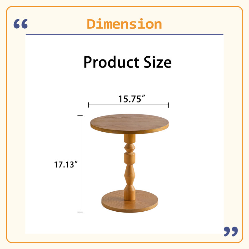 Round Side Table with MDF Tabletop, Solid Wood Spindle Leg Living Room Table