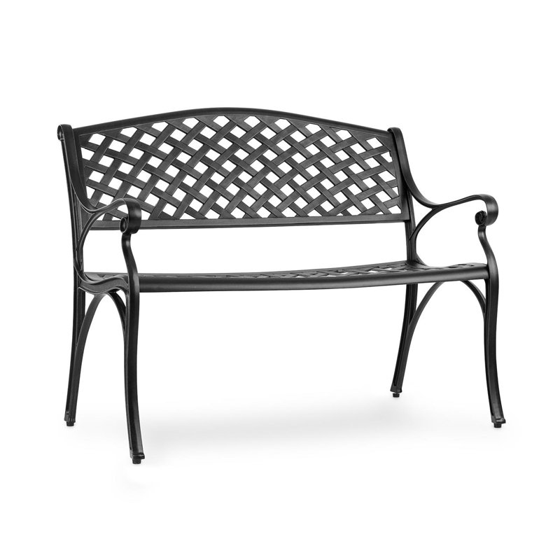 Metal Garden Bench, Black