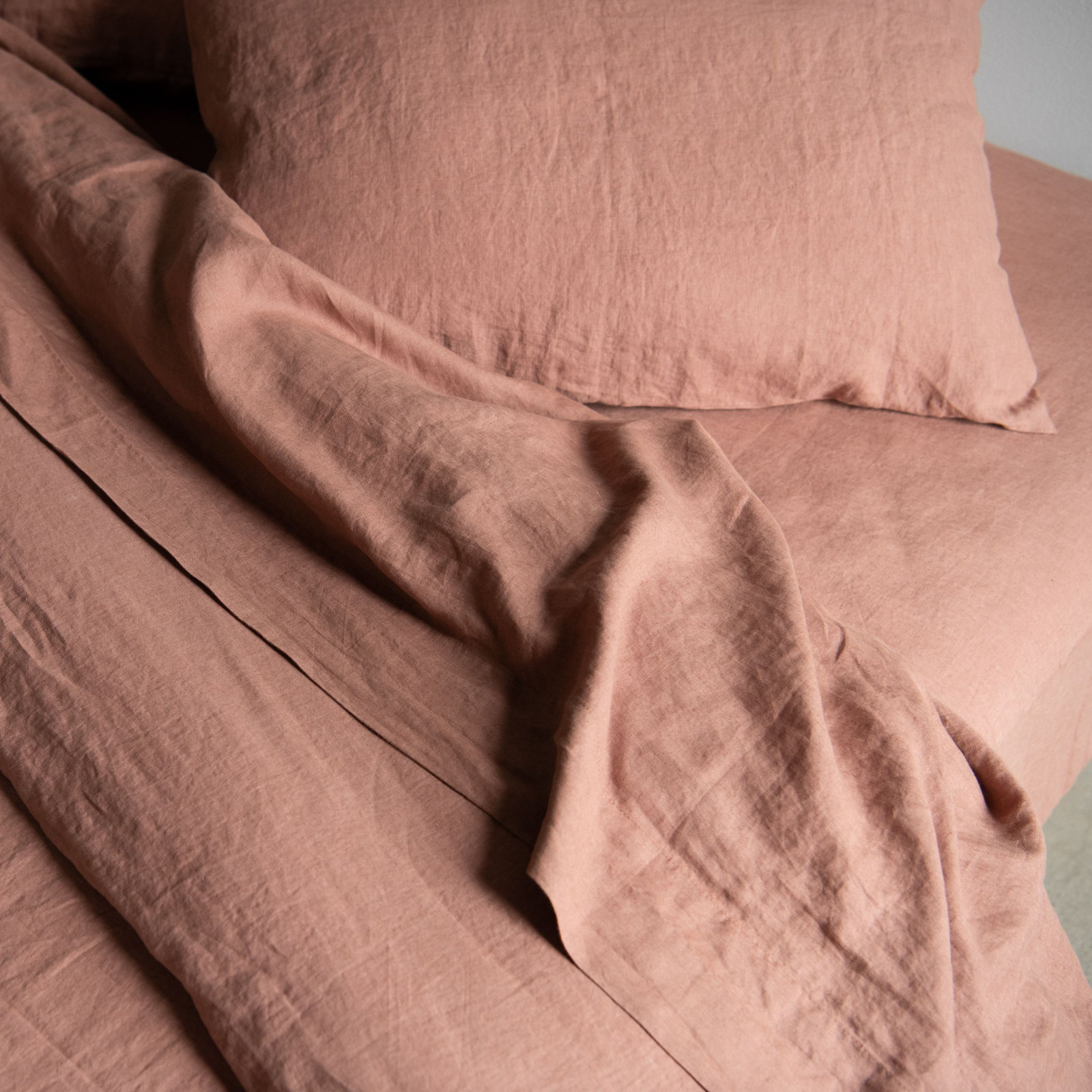 100% French Linen Duvet Cover, Clay, Twin Duvet Cover