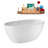 59" Streamline Soaking Glossy White Freestanding Tub and Tray With Internal Drain-101412928