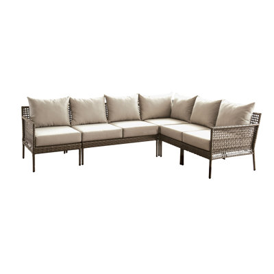 Canapé modulaire d'extérieur faisant face à la droite avec coussins de 107 po de large Eisenbarth