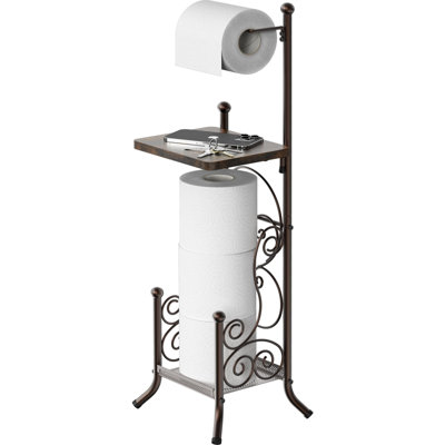 Porte-rouleau de papier hygiénique de style anglais avec support, bronze