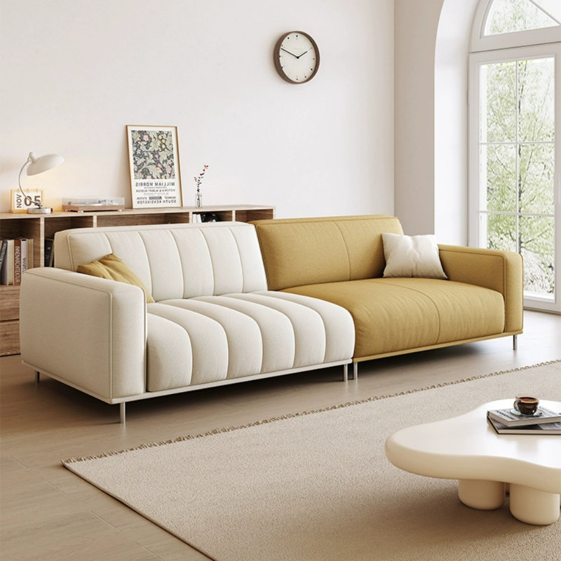 Simple And Creative Sofa, Yellow/Off White