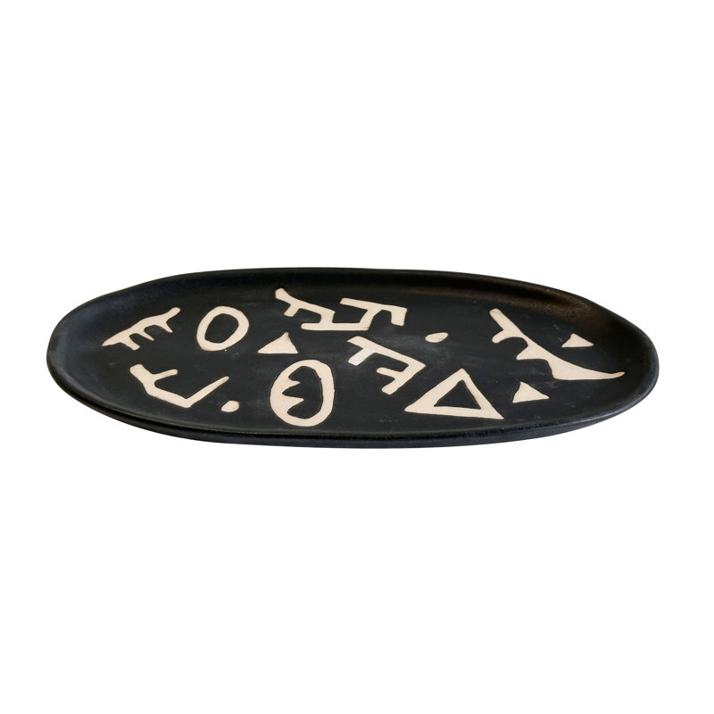 Plat à chat en céramique Runes