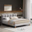 Upholstered Platform Bed Frame With Cookie-Shaped  Headboard, Easy Assembly, Soft And Comfortable,Grey-1364686688