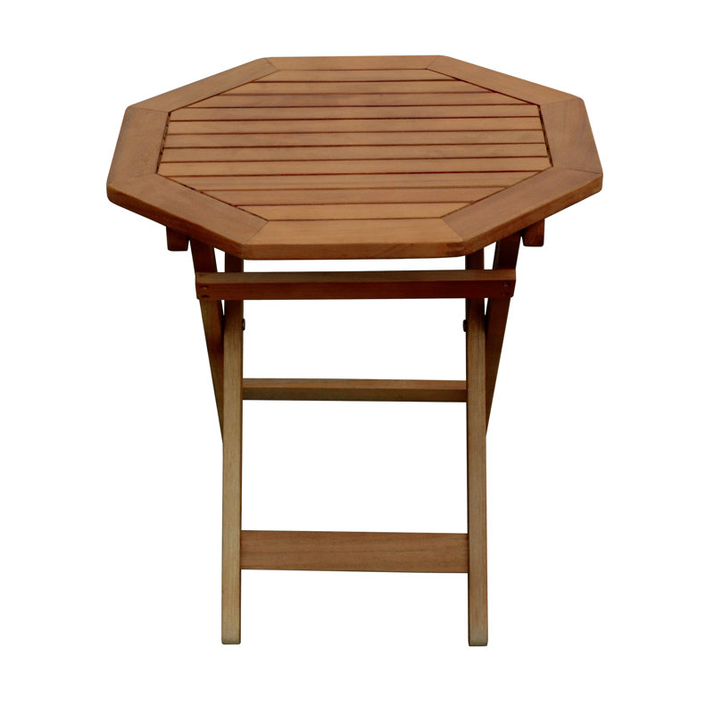 Vang Octagonal Eucalyptus Solid Wood Outdoor Bistro Table - 50 cm W 50 cm D