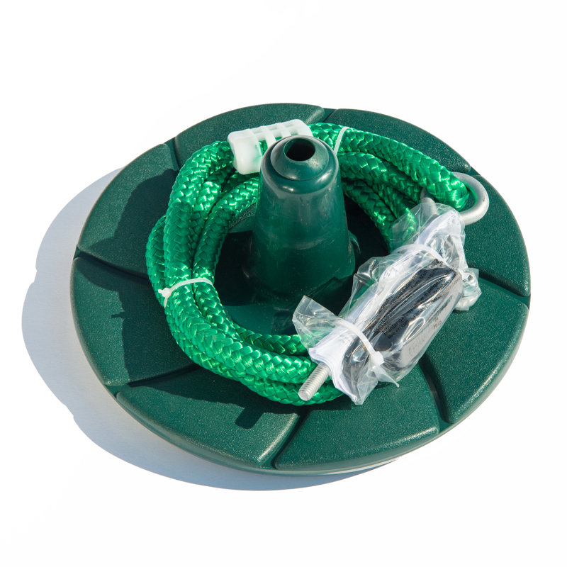 Green Plastic Disc Swing with Rope for Kids
