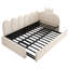 CrownLattice Upholstered Single Daybed with Pull Out Trundle, Crown-shaped Guest Beds-110193337