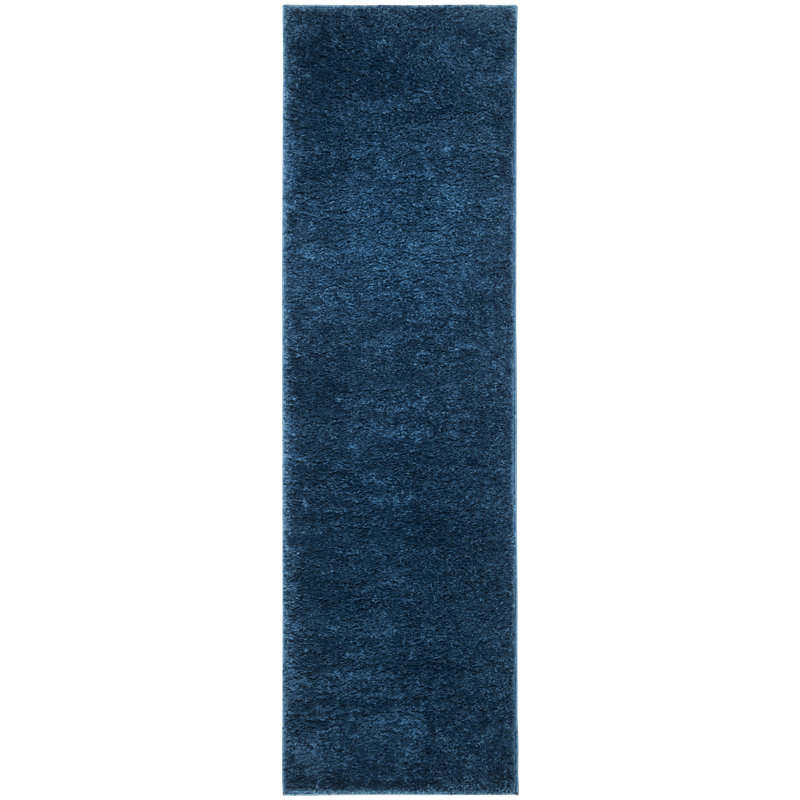 Peake Solid Colour Area Rug, Runner 69 x 183 cm, Navy