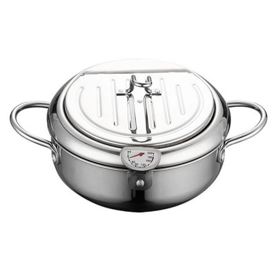 HKFUYULINTECHLIMITED Deep Fryer Pot 4.2L Stainless Steel Stock Pot
