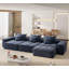 Canapé modulaire en chenille avec repose-pieds et coussins Boneless-344732533