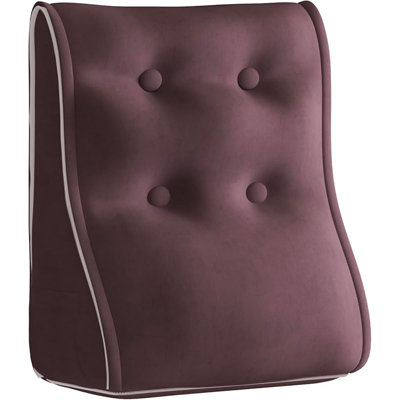 Sit-up Back Comfort Contour Wedge Pillow With Zipper Connector Headboard Velvet Reading Pillows For Sitting Up In Bed Sofa Backrest Lumbar Support Cushion