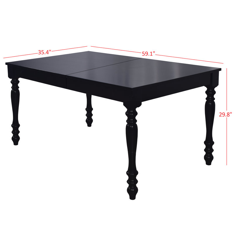 Candace Solid Wood Base Dining Table, Black