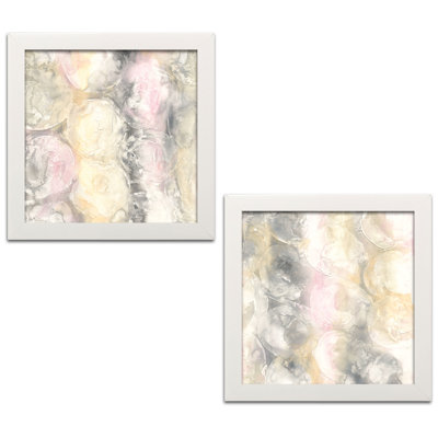 « rosé cercles i & ii », ensemble de 2 reproductions d’art en acrylique