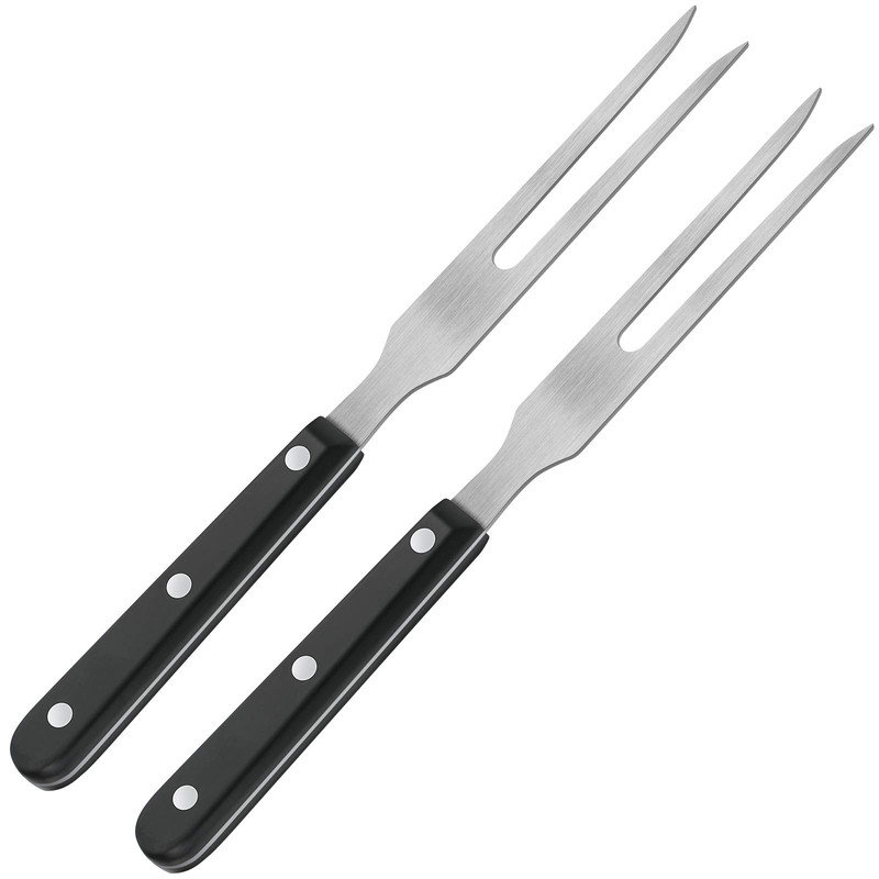 2 pièces Fourchette à découper Fourchette à viande en acier inoxydable avec poignée en plastique 10,6 po