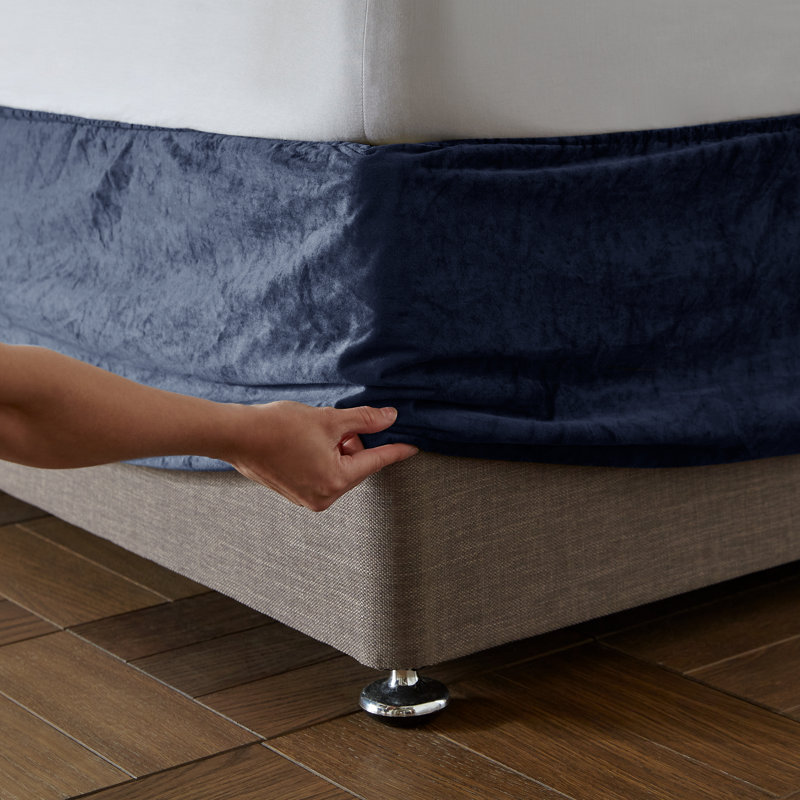 Kingsley Matt Elasticated Divan Base Wrap, Navy, UK Double - DE 135 x 190 cm