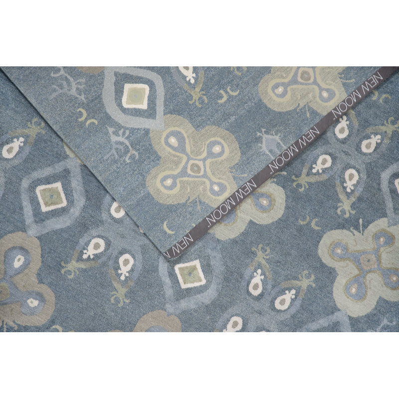 Angkor Ikat Area Rug in Blue, Rectangle 8" x 10"