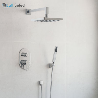 Nouvelle pomme de douche murale carrée avec douche à main et mélangeur thermostatique BathSelect