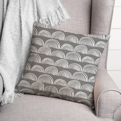 Housse et insert de coussin carré semi-cercles pour l'extérieur 8