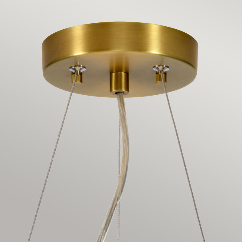 Luminaire suspendu Pearce - laiton vieilli, Trois lumières, H 85 po x l 14 po x P 14 po