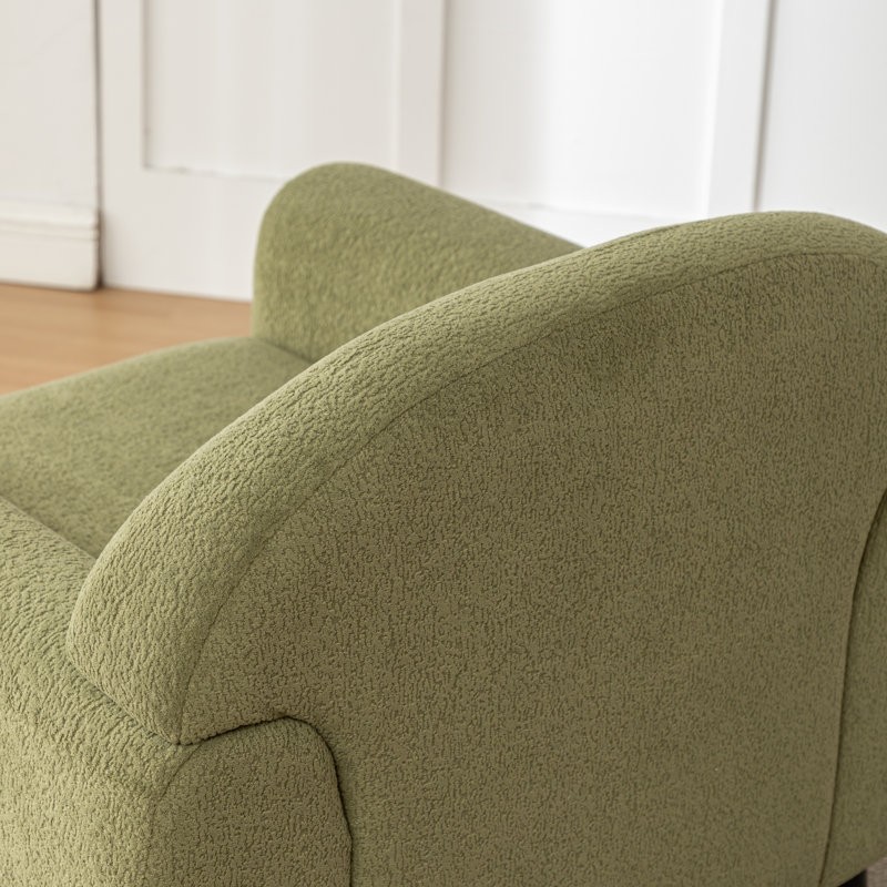 Deivi Upholstered Accent Chair with Round Arm, Green Polyester