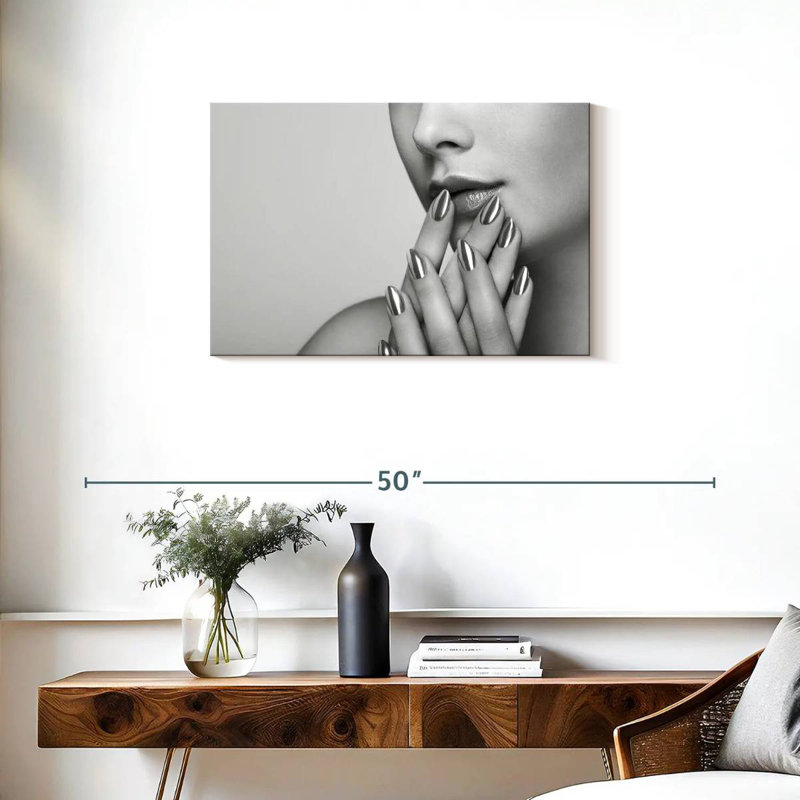 Shuttleworth Gray Portrait Female Nails, 20" H x 30" W