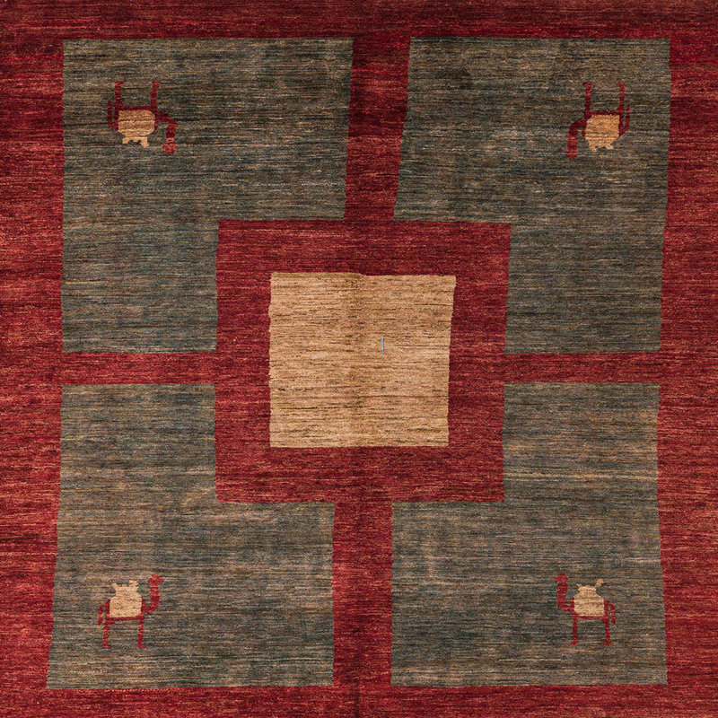 Abstract Indoor Rug, Square 5'