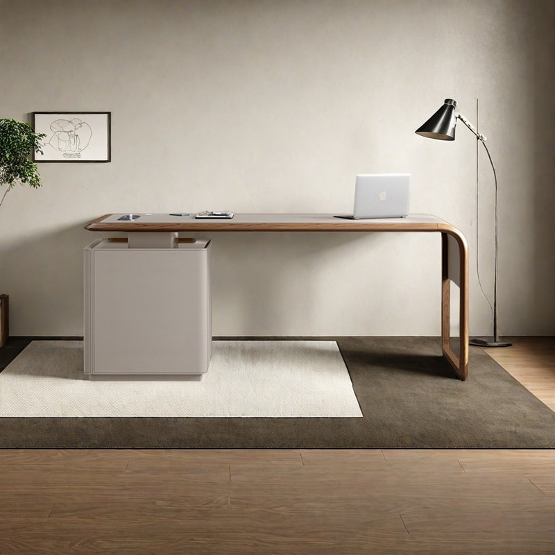 Bureau de luxe européen de style lumière créative, H 29,53 po x l 70,87 po x P 27,56 po, Gris clair