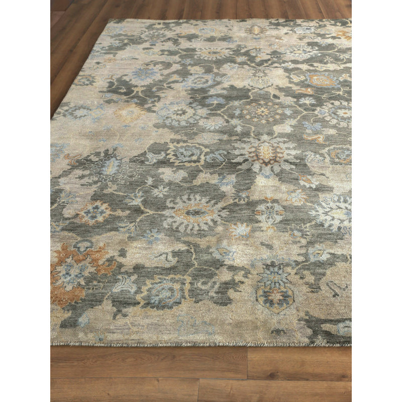 Essex Wool Damask Area Rug, Rectangle 8' x 10'