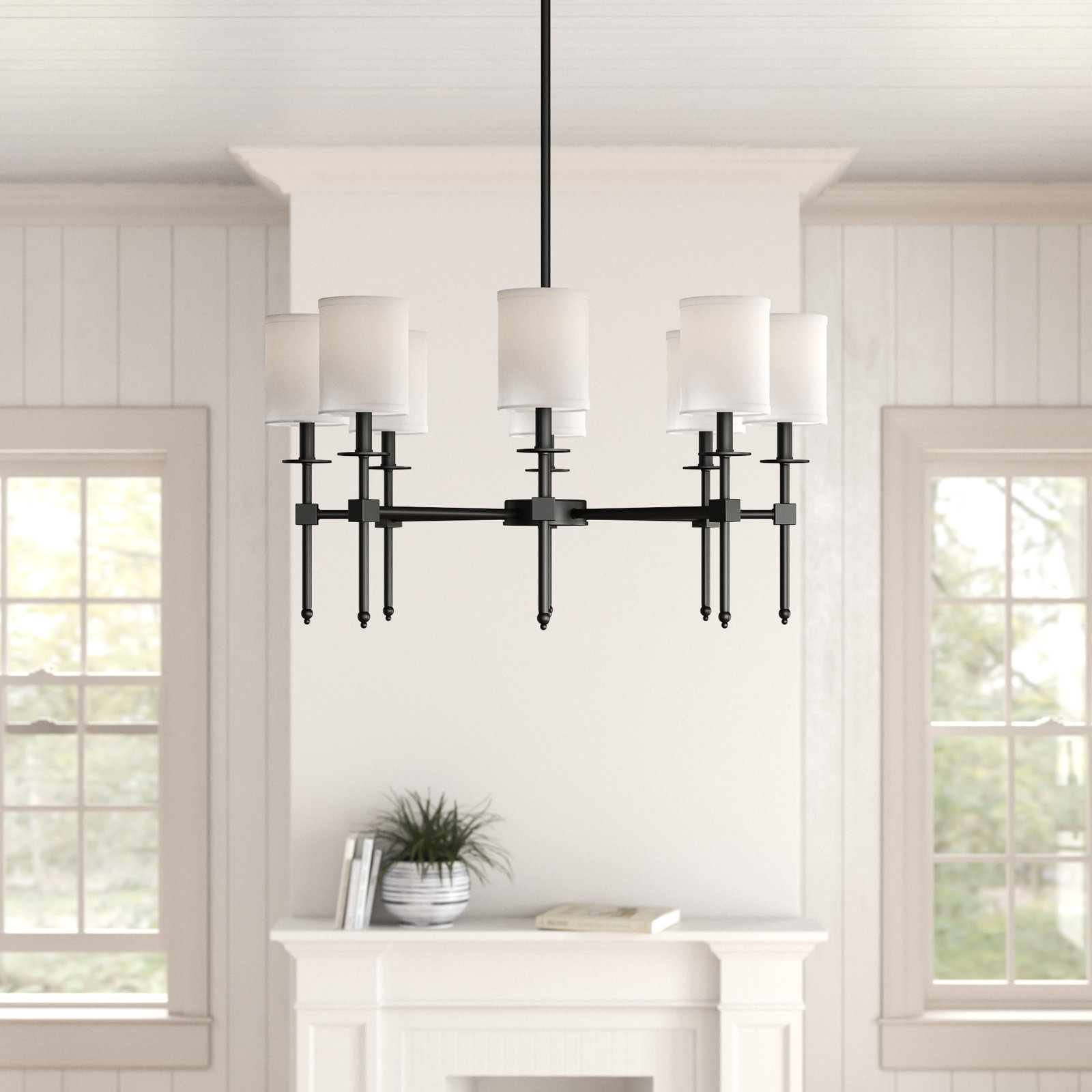 Keeling 8 - Light Metal Dimmable Chandelier, Matte Black