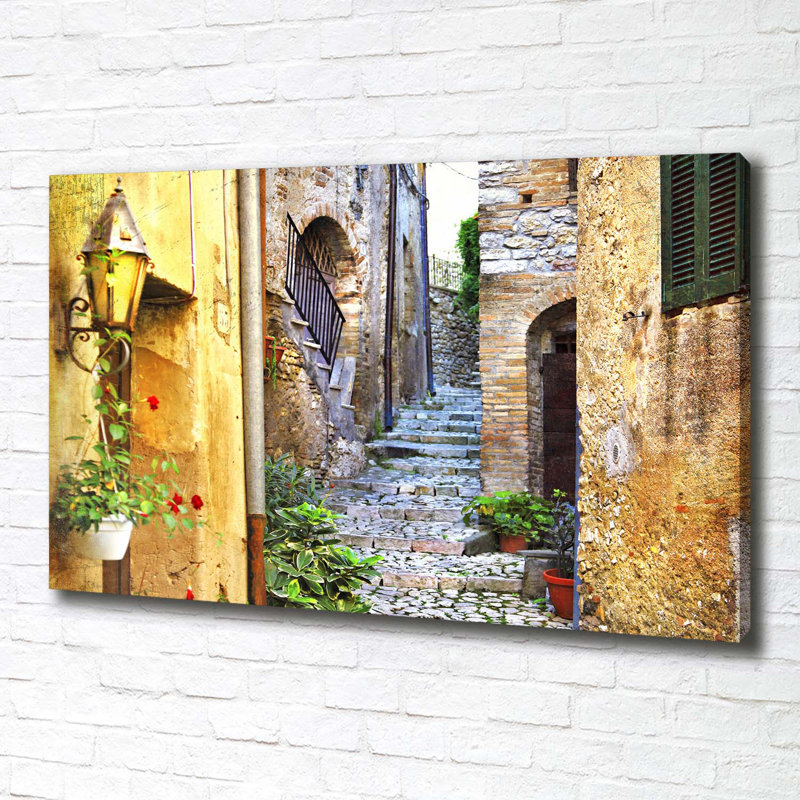 A Charming Street - Wrapped Canvas Print