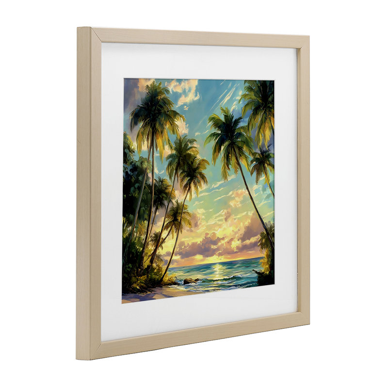 «Sunset On The Beach», reproduction encadrée sous verre, design by Creative Studio, H 13 po x l 13 po