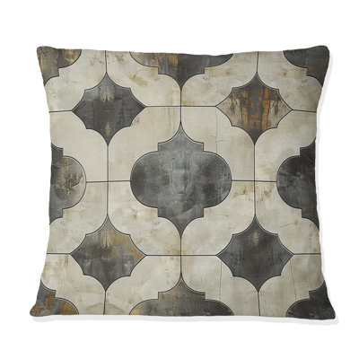 Coussin Beige Modern Trellis II - Modern