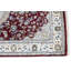 Tapis de couloir oriental en laine / soie rouge / crème / bleu clair noué à la main