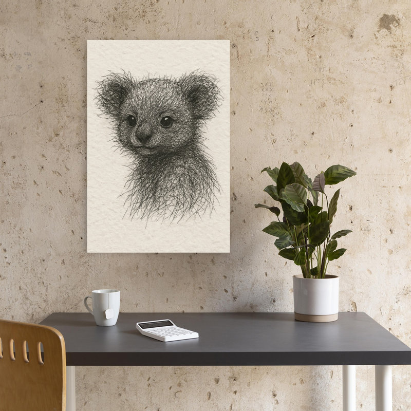 Mignon bébé Koala, impression d'art mural Koala contemporain, H 18 po x l 12 po