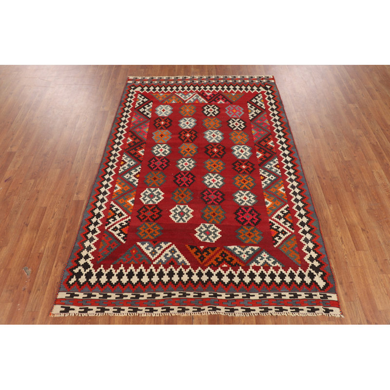 Tapis rouge Kilim 5 x 8