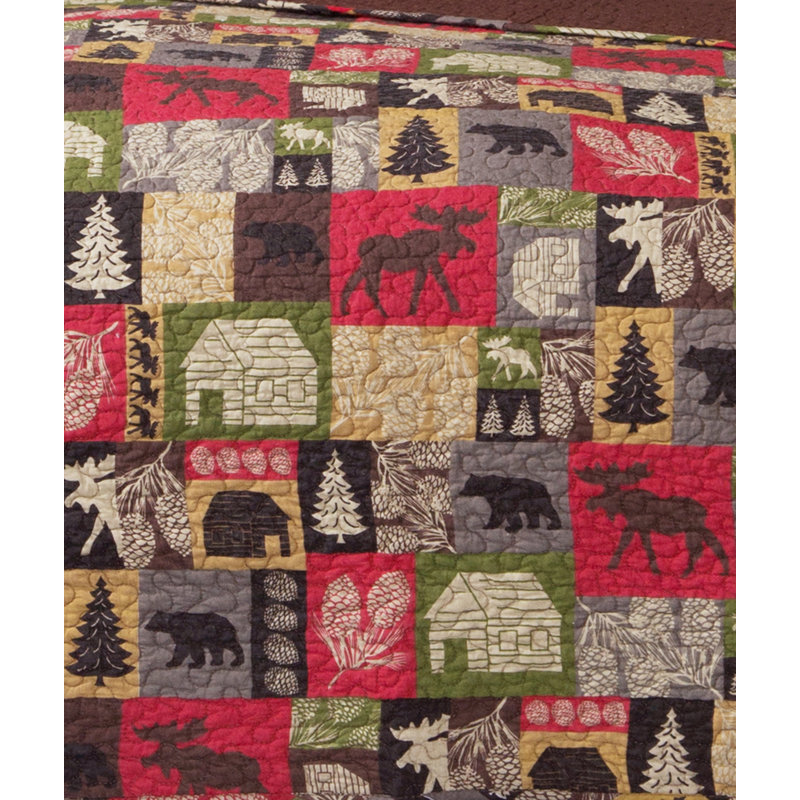 Cabin In The Woods Rustic Patchwork Quilt, Twin